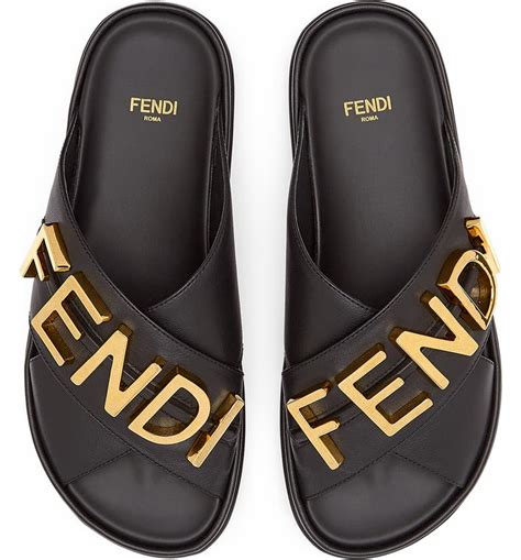 fendi double strap slides|fendi slides price.